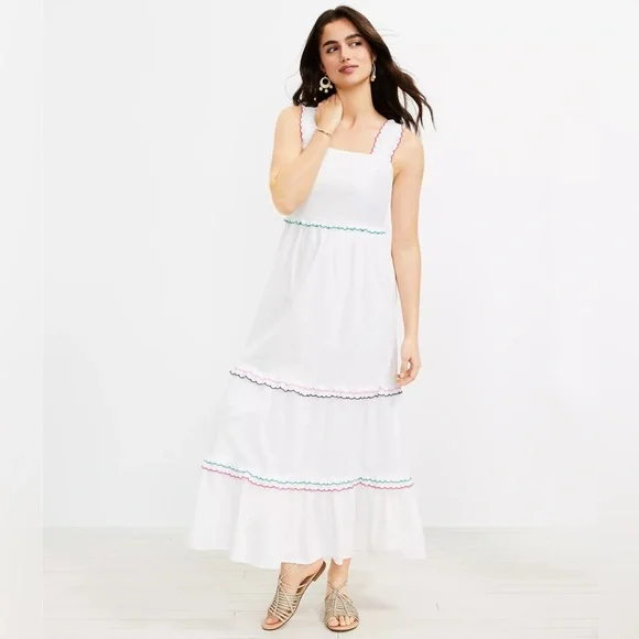LOFT Dresses Ann Taylor Loft Petite Rainbow Ruffle Strappy